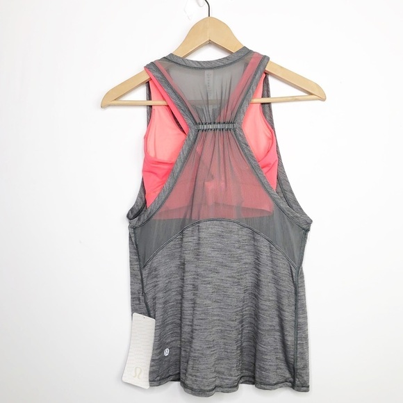 LULULEMON Gray/orange workout circuit tank top - Picture 6 of 10
